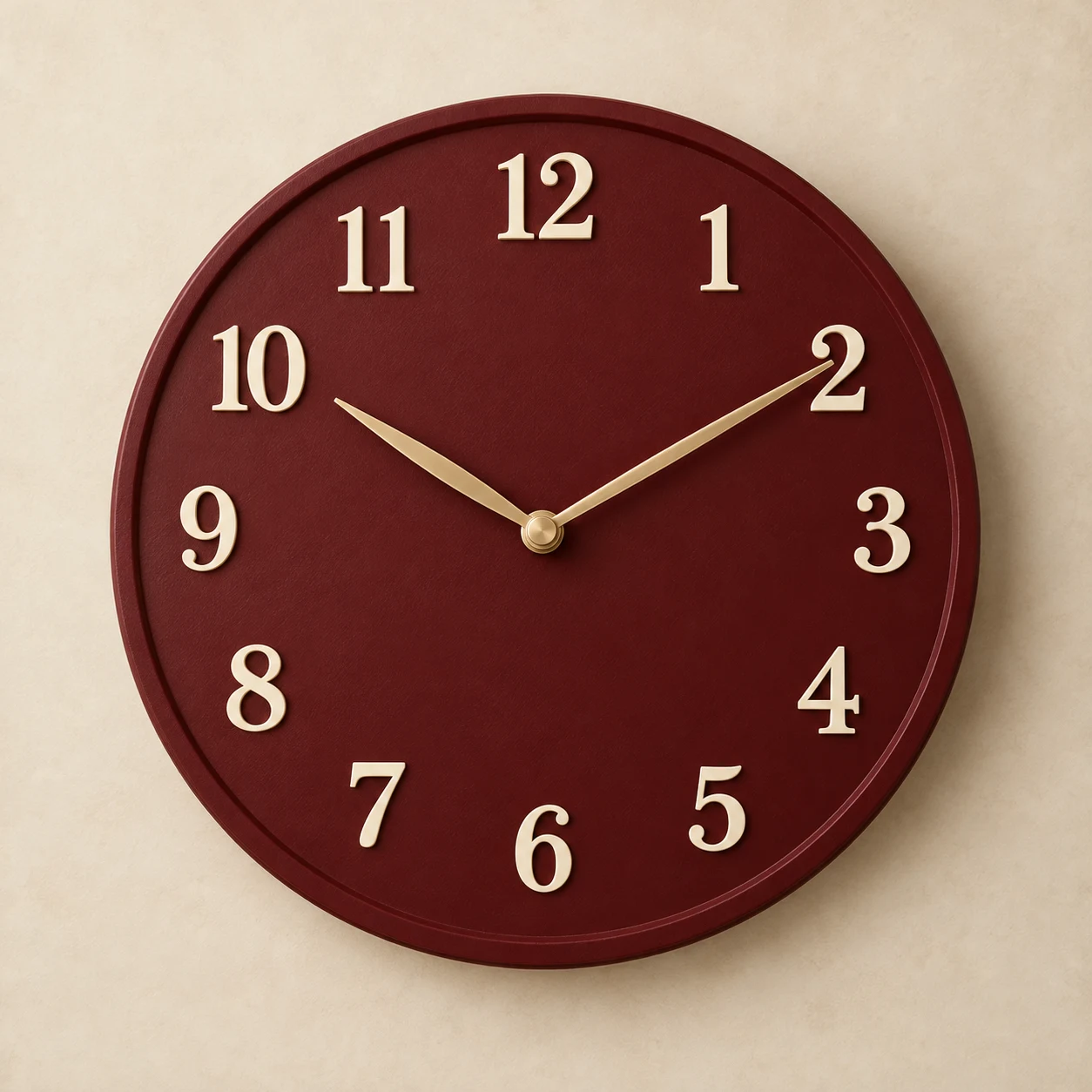 Atelier Numeral Clock — Burgundy / Cream