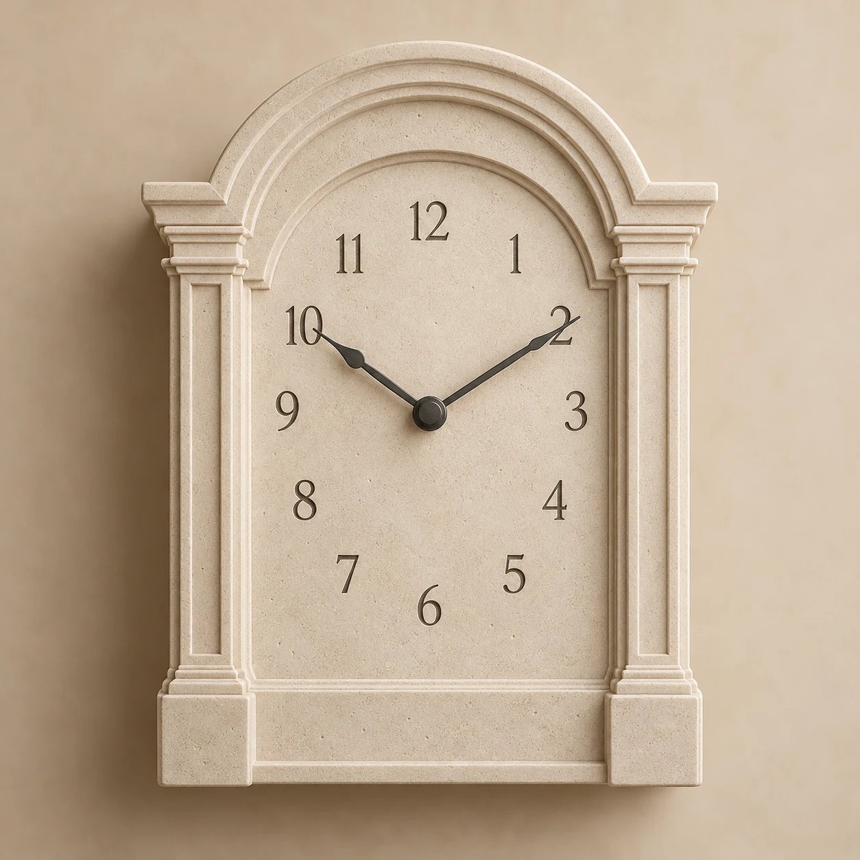 Campus Facade Clock — Limestone / Charcoal