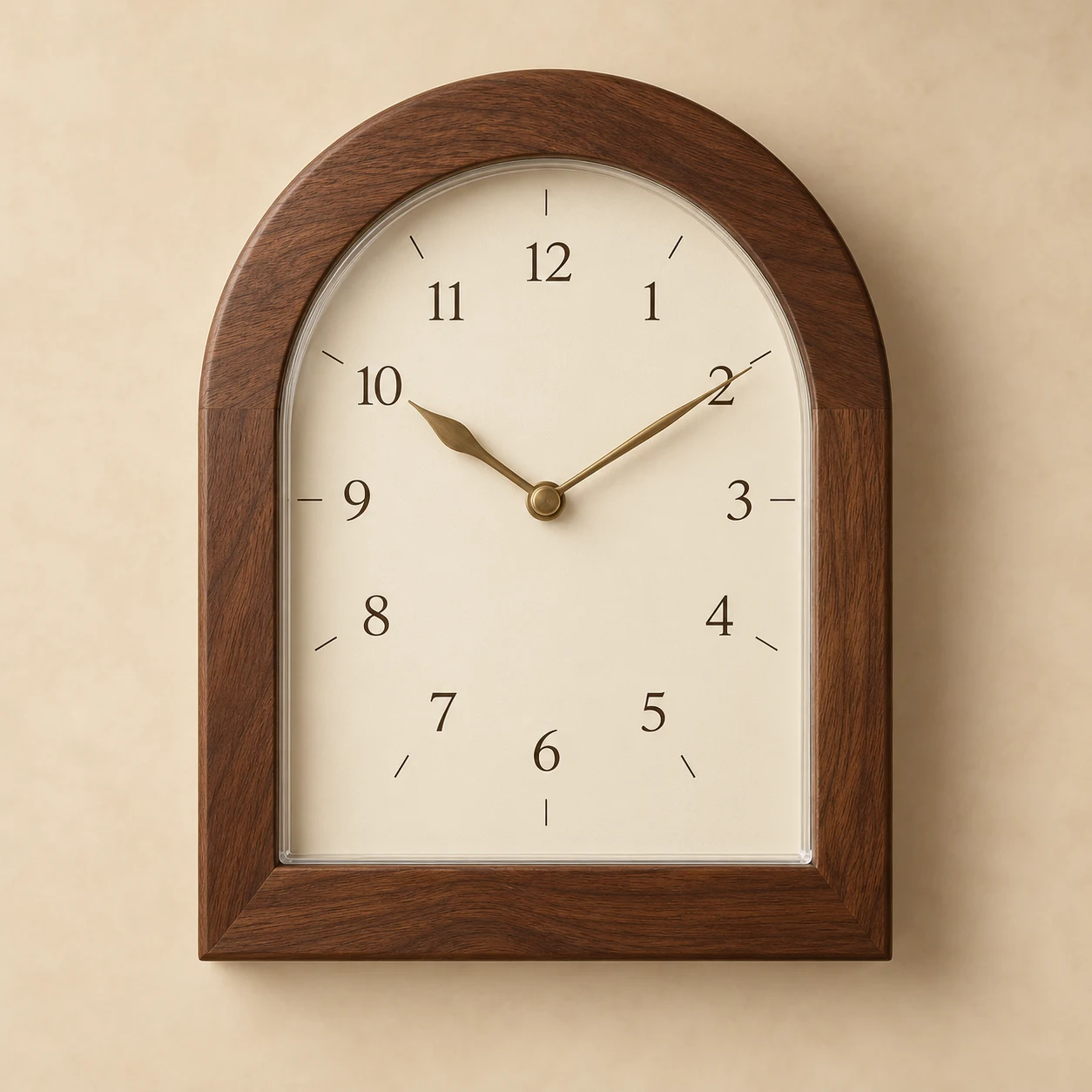 Cloister Arch Clock — Walnut / Ivory