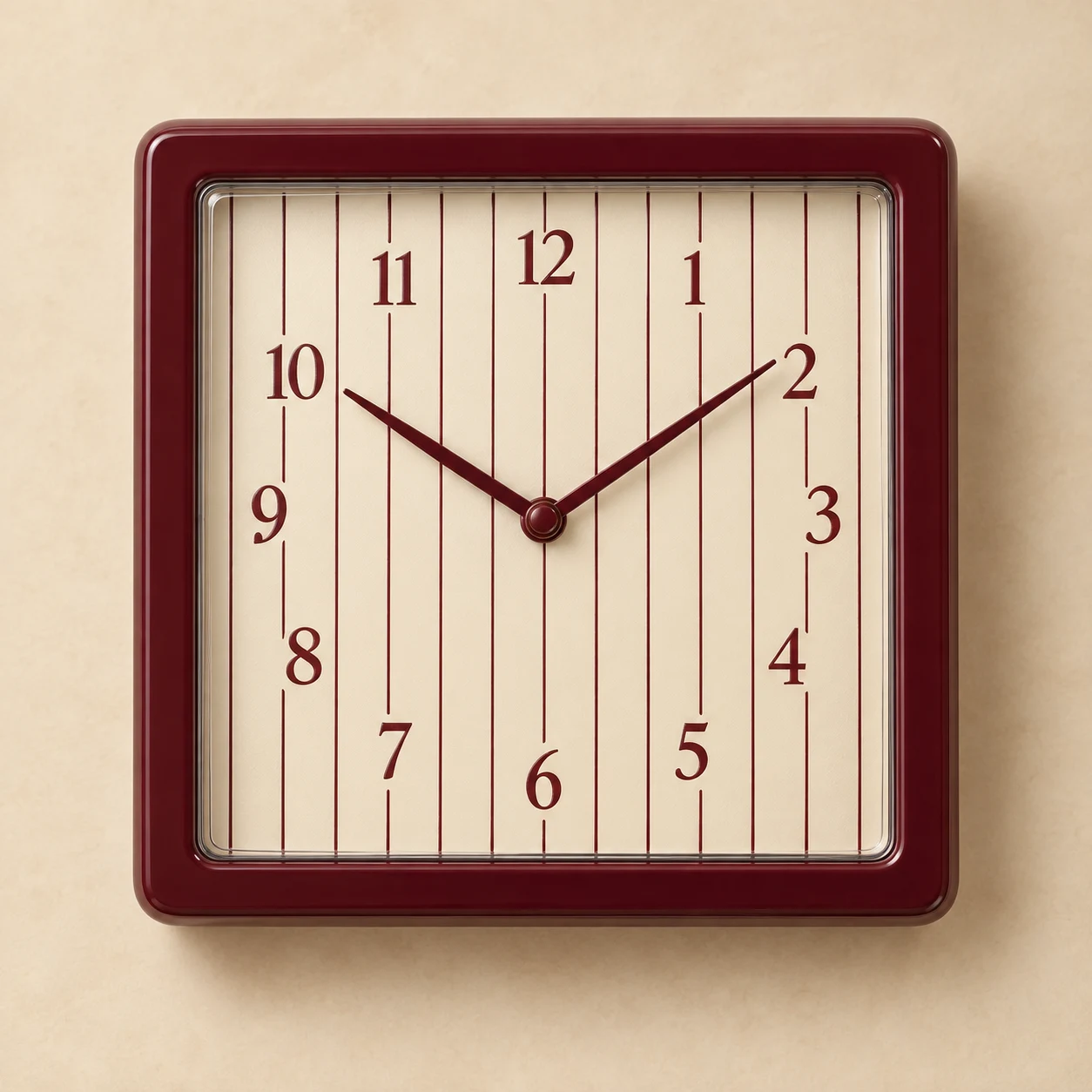 Collegiate Stripe Clock — Burgundy / Ivory