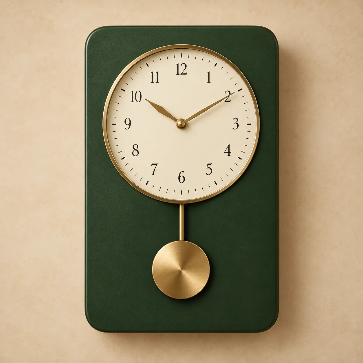 Gallery Pendulum Clock — Green / Brass