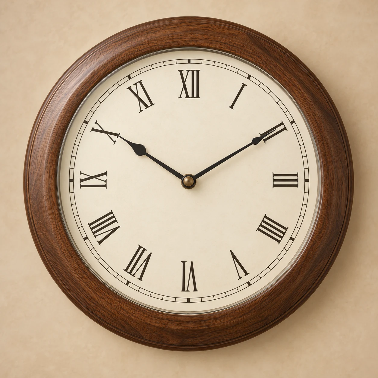 Grand Library Clock — Walnut / Ivory