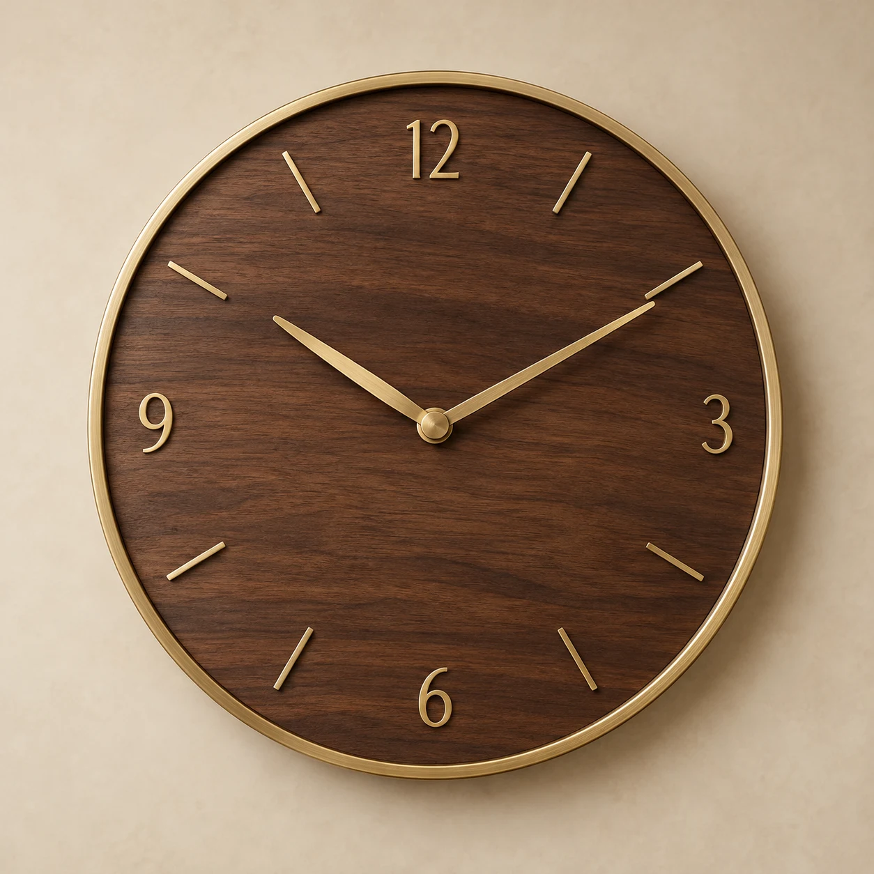 Refynment Signature Clock — Walnut / Brass