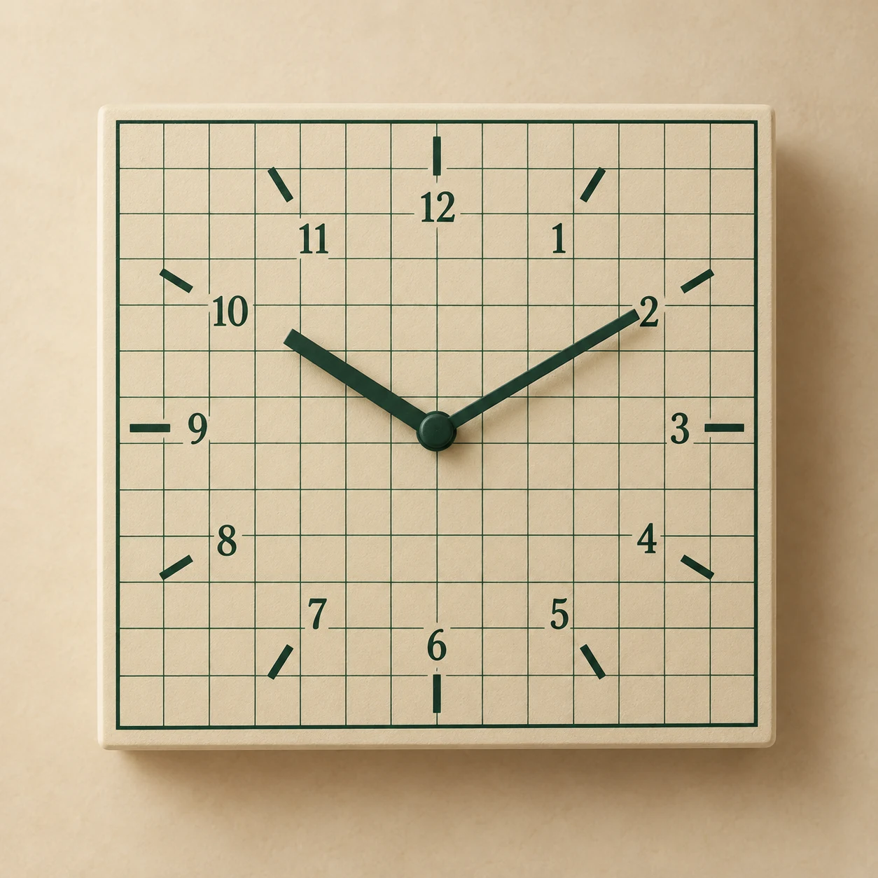 Seminar Grid Clock — Ivory / Green